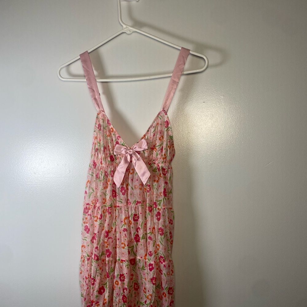 Victoria's Secret Pink Floral Chemise with Bow - Picture 2 of 7